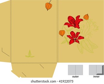 Gift folder with die cut ( flowers)