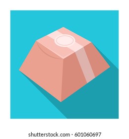 Gift in the form of a pyramid. Gift wrap on holiday.Gifts and Certificates single icon in flat style vector symbol stock web illustration.