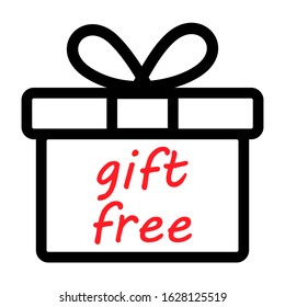 Gift free box icon design. Vector present symbol isolated on white background