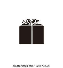 Geschenk, geometrisches Symbol, einfacher Logo, Vektorgrafik