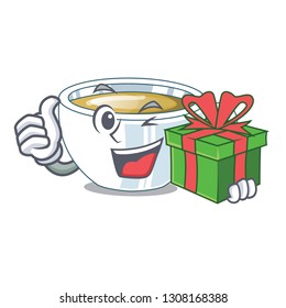 With gift ginger tea in the cartoon shape