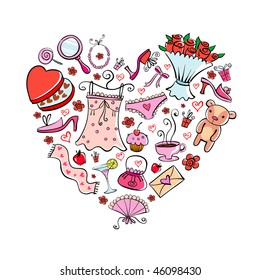 Gift for girl Valentine's day in heart shape 