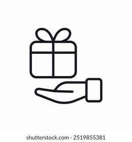 gift give hand icon sign vector