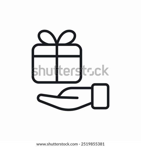 gift give hand icon sign vector