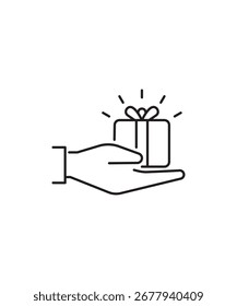 gift give icon, vector best line icon.