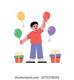 Presente Dando Ilustração de Vetor Plano 