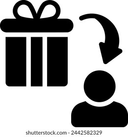 gift glyph icon illustration vector