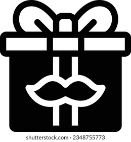 Gift Glyph Icon - Single Icon, Vector