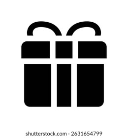 gift glyph icon. Strong and solid vector icon for websites, mobile interfaces, presentations, and visual branding. High quality and easy to edit.