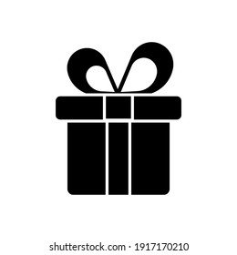 Gift Glyph Icon. Surprise In Box. Celebrate Birthday. Give Away. Thin Line Customizable Illustration. Contour Symbol. Vector Isolated Outline Drawing.