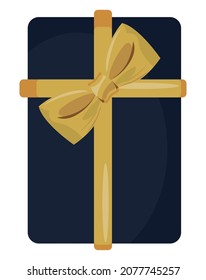 icono de regalo con arco dorado