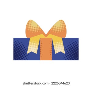 gift with gold bow icon isolated