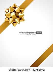 Gift Gold Bow Vector Background. Eps 10