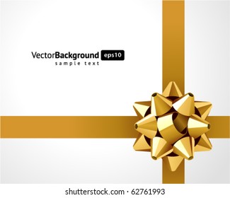 Gift Gold Bow Vector Background. Eps 10