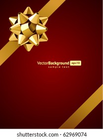 Gift gold bow vector background. Eps 10