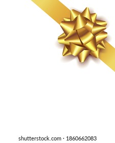Gift gold bow. Vector illustration