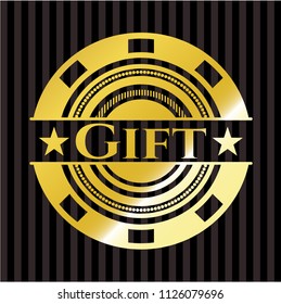 Gift gold shiny emblem