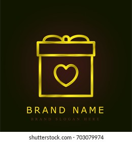 Gift golden metallic logo