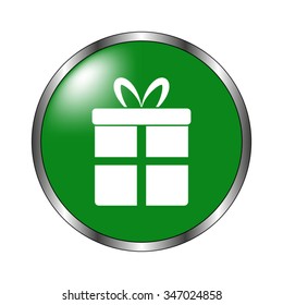 gift - green vector icon