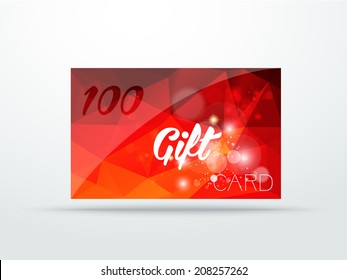 Gift greeting card red glitter with shine abstract triangle design vector illustration 