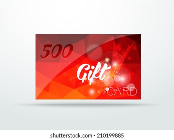 Gift greeting card red glitter with shine abstract triangle design vector illustration 