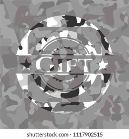 Gift grey camouflaged emblem