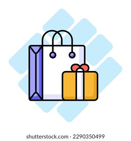 Gift hamper icon represent a decorative basket or box filled with various items, usually given as a present for special occasions
