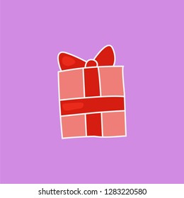 gift hand drawn icon. doodle valentine vector illustration. editable stroke