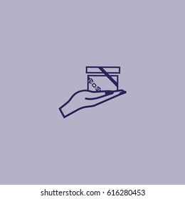 gift, hand, icon
