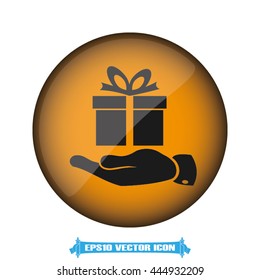 Gift in hand icon vector illustration eps10.