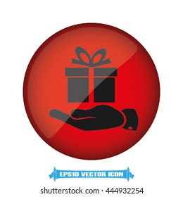 Gift in hand icon vector illustration eps10.
