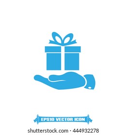 Gift in hand icon vector illustration eps10.