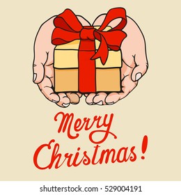 Gift in hand on Christmas