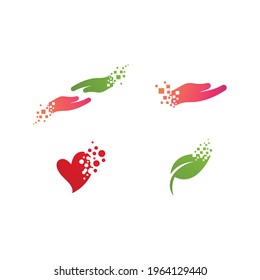 Gift Hand Pixel Art Logo-Illustration Vektordesign