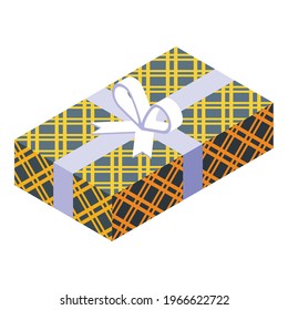 Icono de pañuelo de regalo. Isometric del icono del vector del pañuelo Gift para el diseño web aislado en fondo blanco