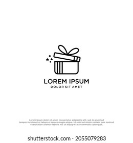 gift hands logo vector design template
