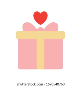 gift with heart as donation symbol flat style icon design of Humanity help cooperation together unity support covid 19 2019 theme Vector illustration