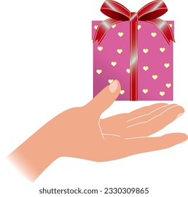 A gift from the heart floating in the palm of a hand