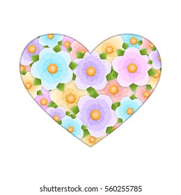 Gift heart of flowers