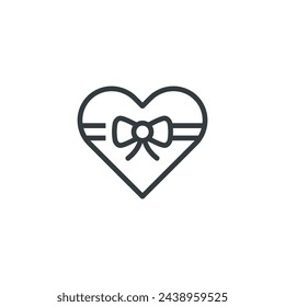 Gift heart love valentine day icon, vector illustration