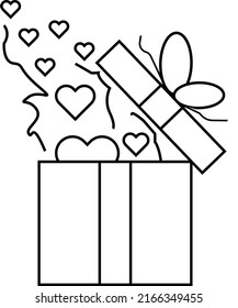 gift with heart open lid