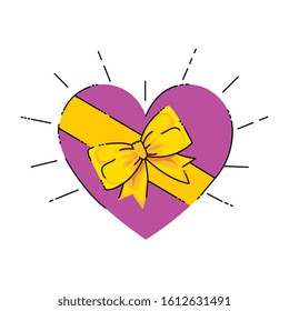 gift in heart shape isolated icon vector illustration design