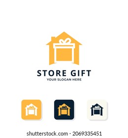 gift house logo design, store gift