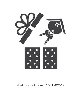 gift house logo vector icon illustration  design