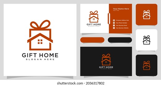 gift house,home logo design vector and business card