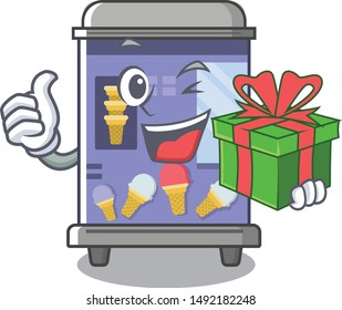 With gift ice cream vending machine mascot shape