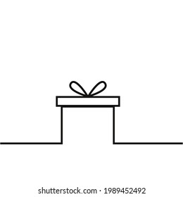 Gift icon. Black. Vector graphics