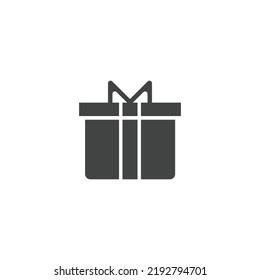 Gift Icon Black and White Vector Graphic