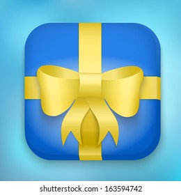 Gift Icon with bow and strip. Premium Design for Web and Mobile
