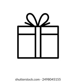 Icono de regalo, caja de regalo, estilo de contorno editable 